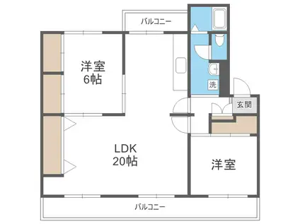 室見第118号棟(2LDK/4階)の間取り写真