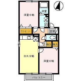 ストークシャトルB棟(2DK/2階)の間取り写真