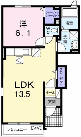 プランドール ドゥー(2LDK/1階)の間取り写真