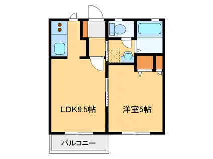 ドミールエブラA102(1LDK/1階)の間取り写真