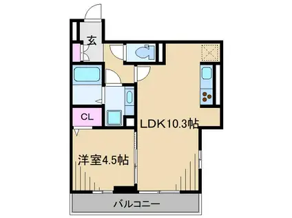 D PAINA 日吉本町II(1LDK/1階)の間取り写真