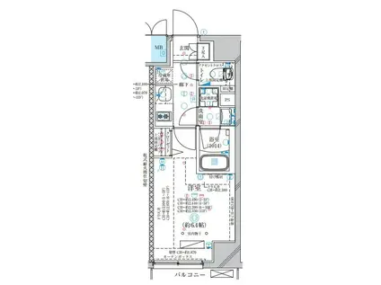 ディアレイシャス大須観音III(1K/4階)の間取り写真