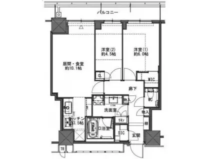 MID TOWER GRAND(2LDK/19階)の間取り写真