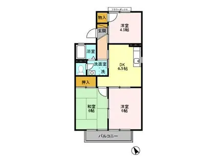 クレールハイツ鷺沼(3DK/2階)の間取り写真