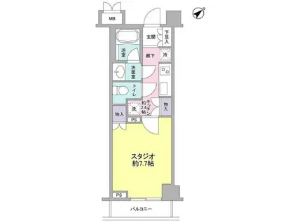 サンピエス根津(1K/2階)の間取り写真