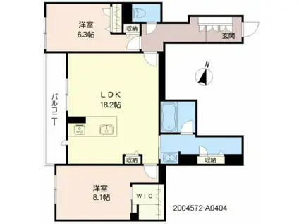 SHAMAISON RYUJU(2LDK/4階)の間取り写真