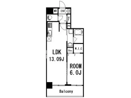 FORTUNE DEMEUREフォーチュンドゥミール(1LDK/4階)の間取り写真