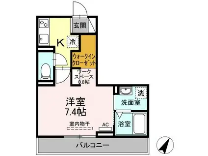 ぴりか/ひより ひより(1K/2階)の間取り写真