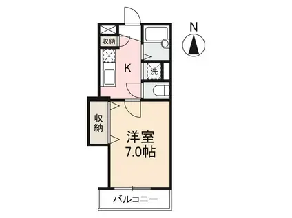 シルク林(1K/3階)の間取り写真