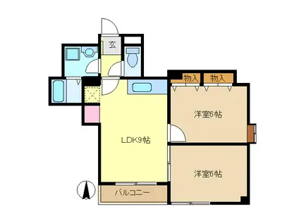 アートガレリア(2LDK/2階)の間取り写真