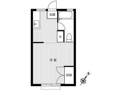 フジハイツ17号棟(1K/1階)の間取り写真