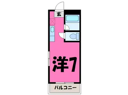 シティホームズ桜木町(ワンルーム/2階)の間取り写真