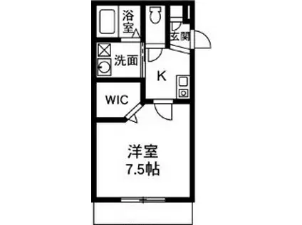 PORTE BONHEUR ポルトボヌール(1K/2階)の間取り写真
