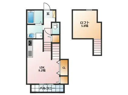 LASTING ROSE東日野(ワンルーム/1階)の間取り写真