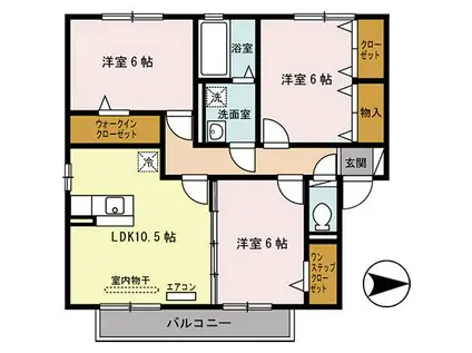 エスペランサ(3LDK/2階)の間取り写真