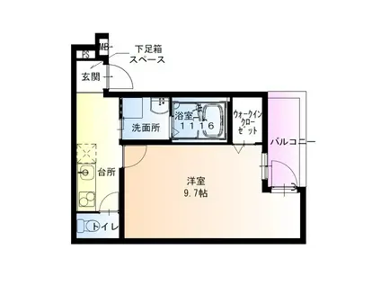 フジパレス阪急園田イースト2番館(1K/2階)の間取り写真