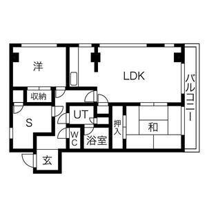 マンションE・S(2SLDK/3階)の間取り写真