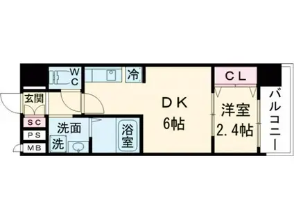 アドバンス大阪アネラ(1DK/3階)の間取り写真