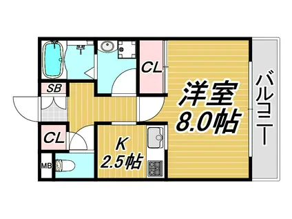 メゾン東七松(1K/2階)の間取り写真