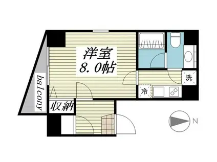 K・HIROO ケーヒロオ(1K/8階)の間取り写真