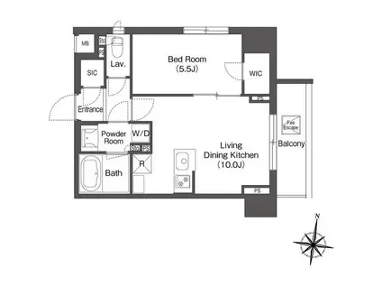 コンフォリア森下リバーサイド(1LDK/2階)の間取り写真