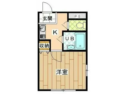 カトル・セゾン(1K/2階)の間取り写真