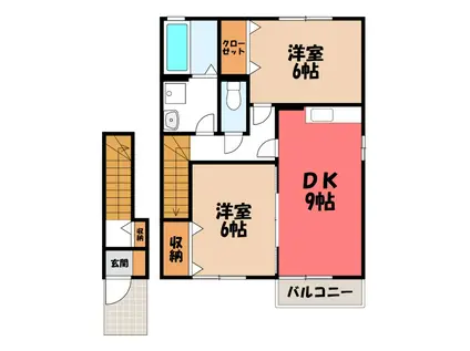 ルミエールA&KII(2DK/2階)の間取り写真