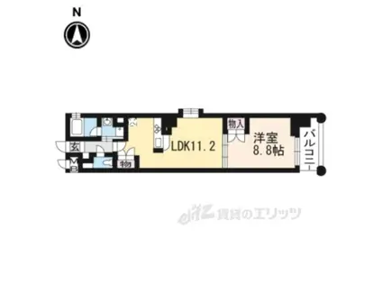 ベラジオ四条烏丸3(1LDK/7階)の間取り写真