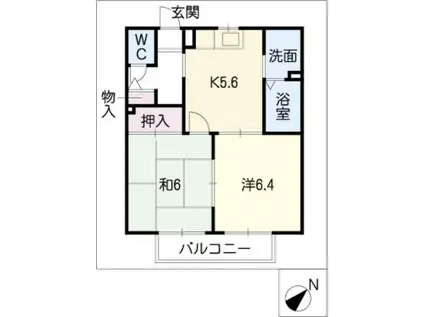 R38信定(2K/2階)の間取り写真