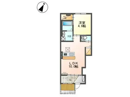 レジデンス牛久保(1LDK/1階)の間取り写真