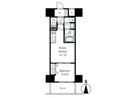 レオンコンフォート大手通(1DK/8階)の間取り写真