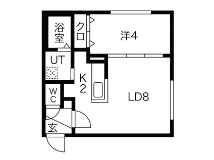 エスポワールN20(1LDK/4階)の間取り写真