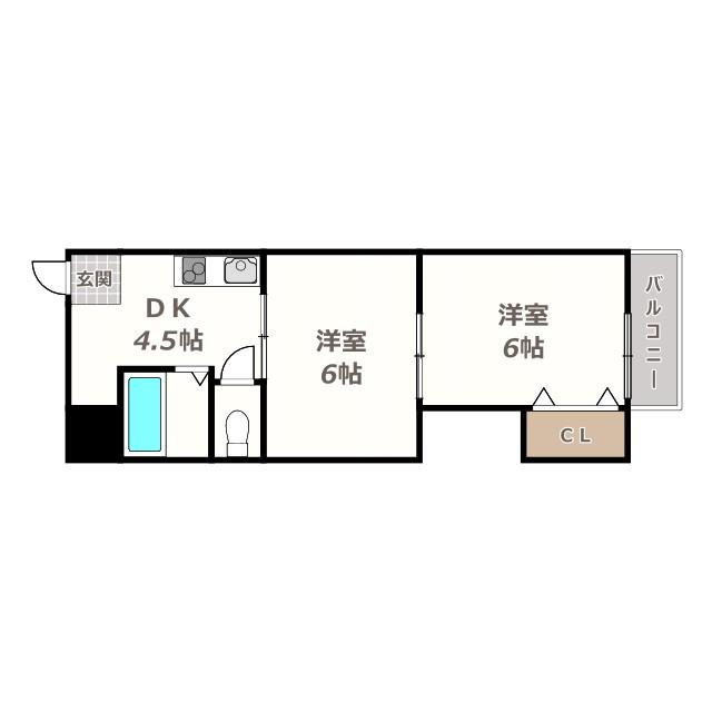 第ニ翡翠苑(2DK/1階)の間取り写真
