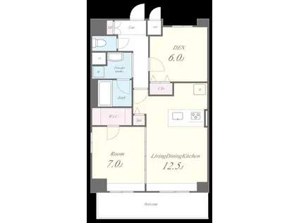 サランコート(2LDK/11階)の間取り写真