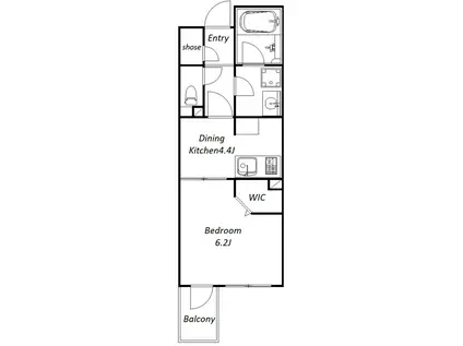 グローベル東高円寺レスティアーナ(1DK/4階)の間取り写真