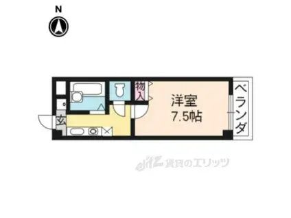 エスペランサ(1K/4階)の間取り写真