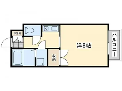 ローズハイツII(1K/1階)の間取り写真