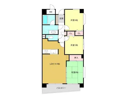 クレッセント綱島II(3LDK/3階)の間取り写真