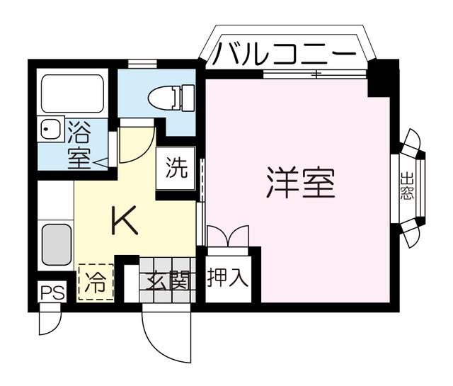 旭コンフォート香澄町(1K/2階)の間取り写真
