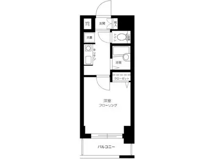 メインステージ巣鴨(1K/4階)の間取り写真