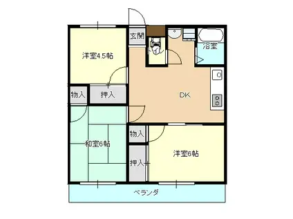 山本コーポ(1K/2階)の間取り写真