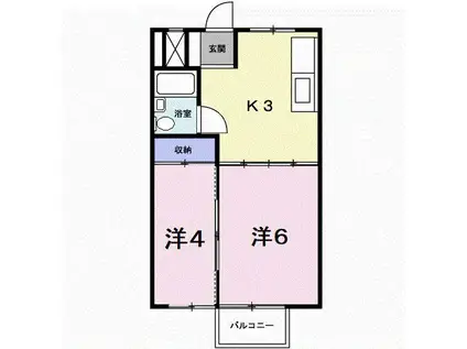 シティハイツ ジュン(2K/1階)の間取り写真