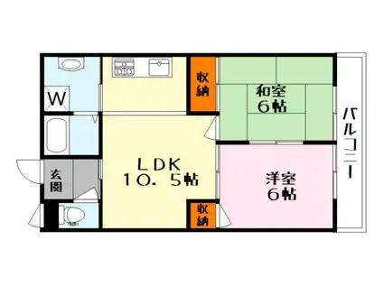 シビマンション(2LDK/3階)の間取り写真