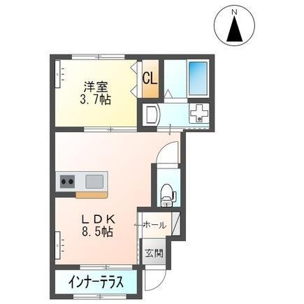 ラ・ガランジア(1LDK/1階)の間取り写真