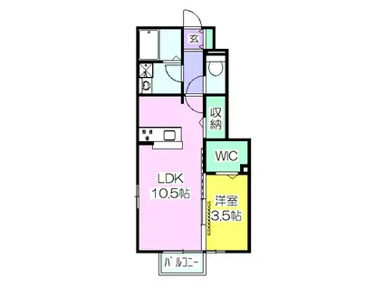 サンクレスト(1LDK/1階)の間取り写真