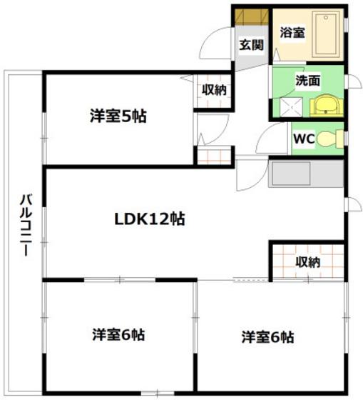 スプリングポートB棟(3LDK/1階)の間取り写真