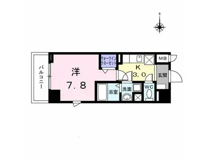 アーバンスクウェア丸の内(1K/6階)の間取り写真