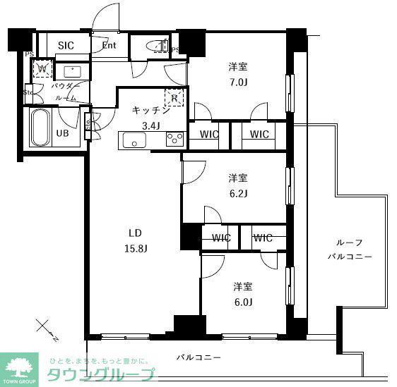 ザ・ケンジントン・レジデンスときわ台(3LDK/5階)の間取り写真