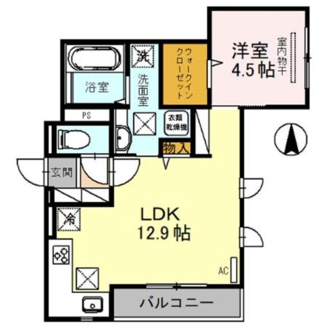 クレスト光洋(1LDK/1階)の間取り写真