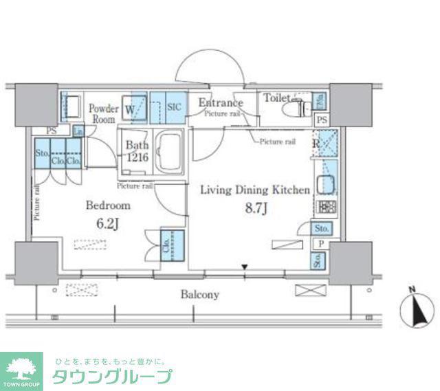パークアクシス東陽町・親水公園(1LDK/8階)の間取り写真